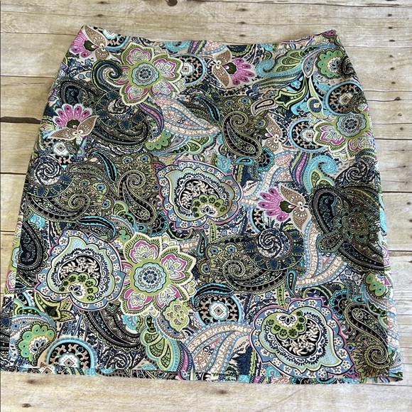 Talbots Dresses & Skirts - Talbots Paisley Pencil Skirt - Green, Blue, Pink, Black